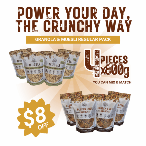 Power Your Day, the Crunchy Way (4 units granola or muesli)