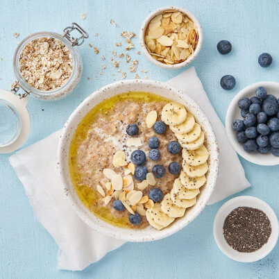 recipes with oats oats with banana and blueberry toppings
