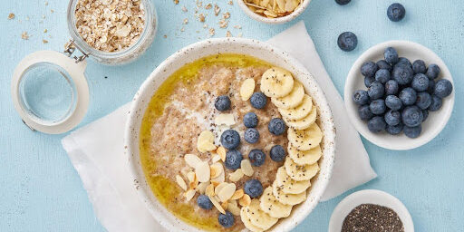 recipes with oats oats with banana and blueberry toppings