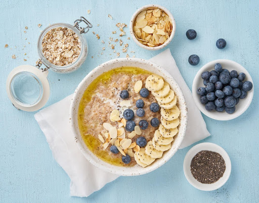 recipes with oats oats with banana and blueberry toppings
